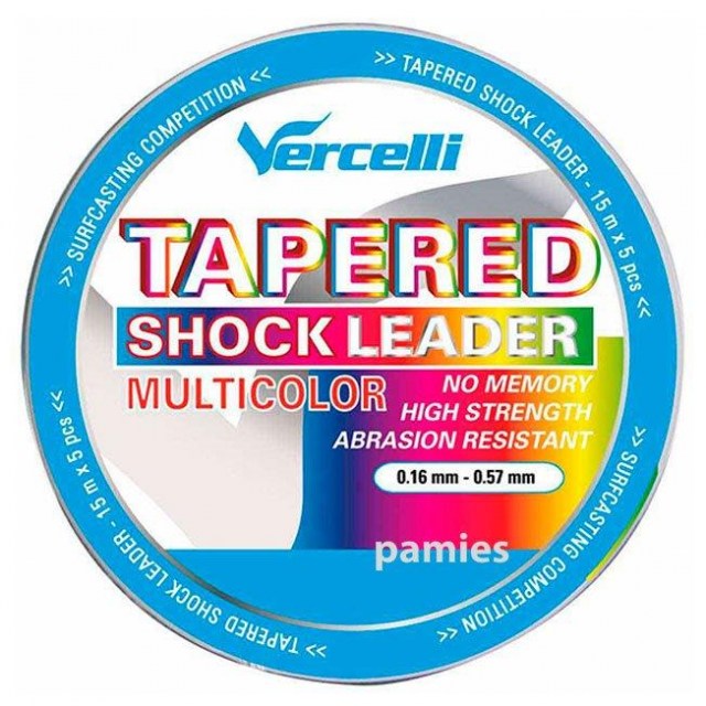 Vercelli cola de rata Tapered Shock Leader Multicolor (10 x 15 m),sports pamies,surfcasting,otg,novedades 2021,hilo de colores
